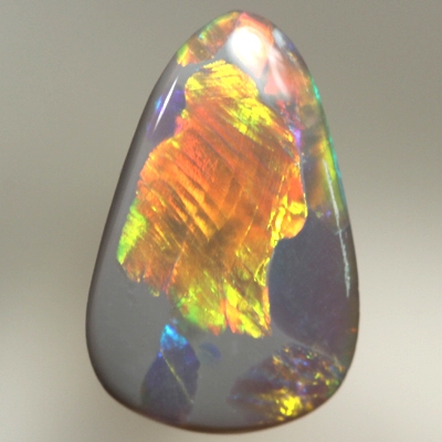 SOLID SEMI BLACK OPAL Burning bright red and neon orange 